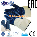 NMSAFETY guante de aceite y gas / guantes de trabajo con recubrimiento de nitrilo / guante liso recubierto de nitrilo